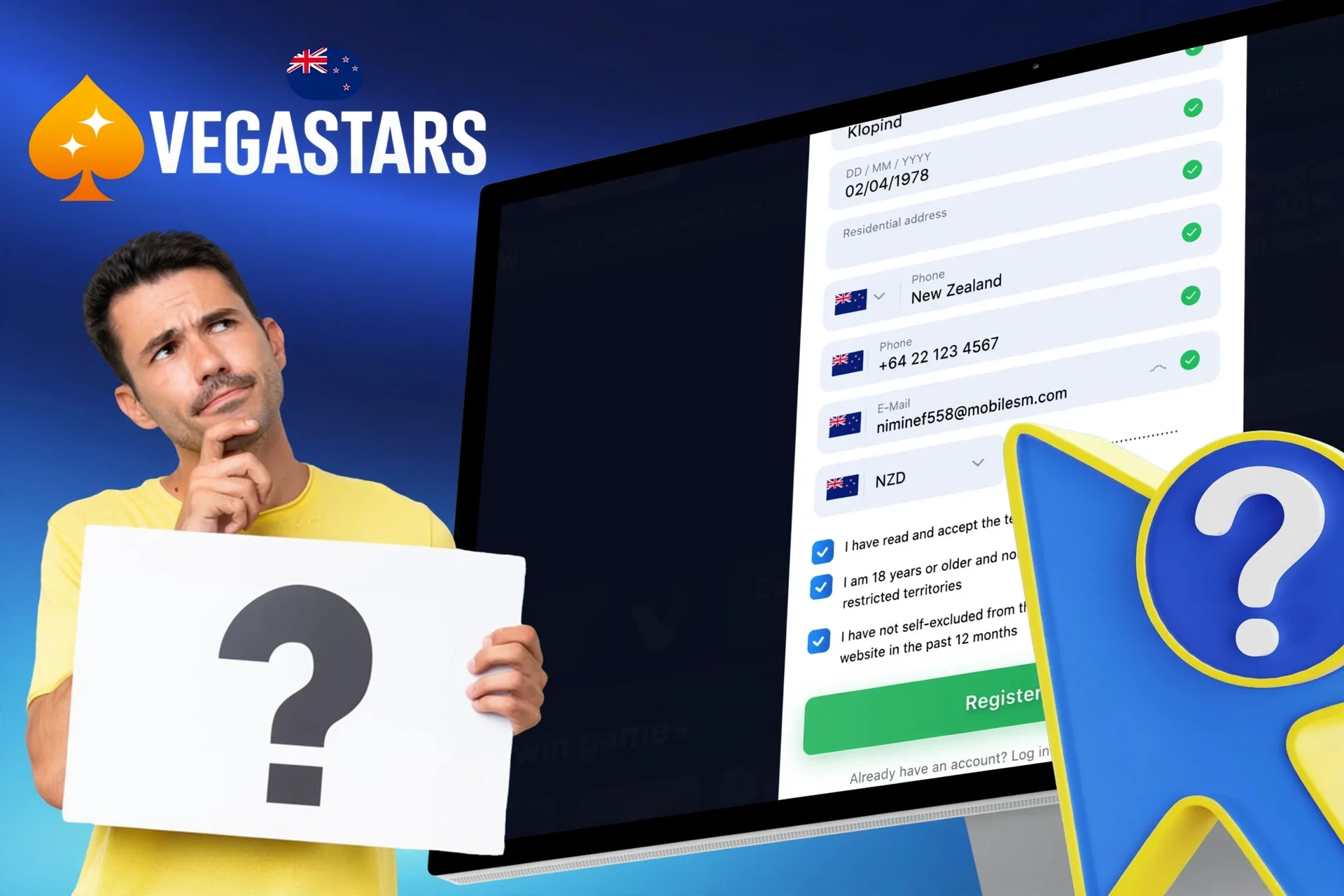 Step-by-step description of the registration process on the VegaStars website or app
