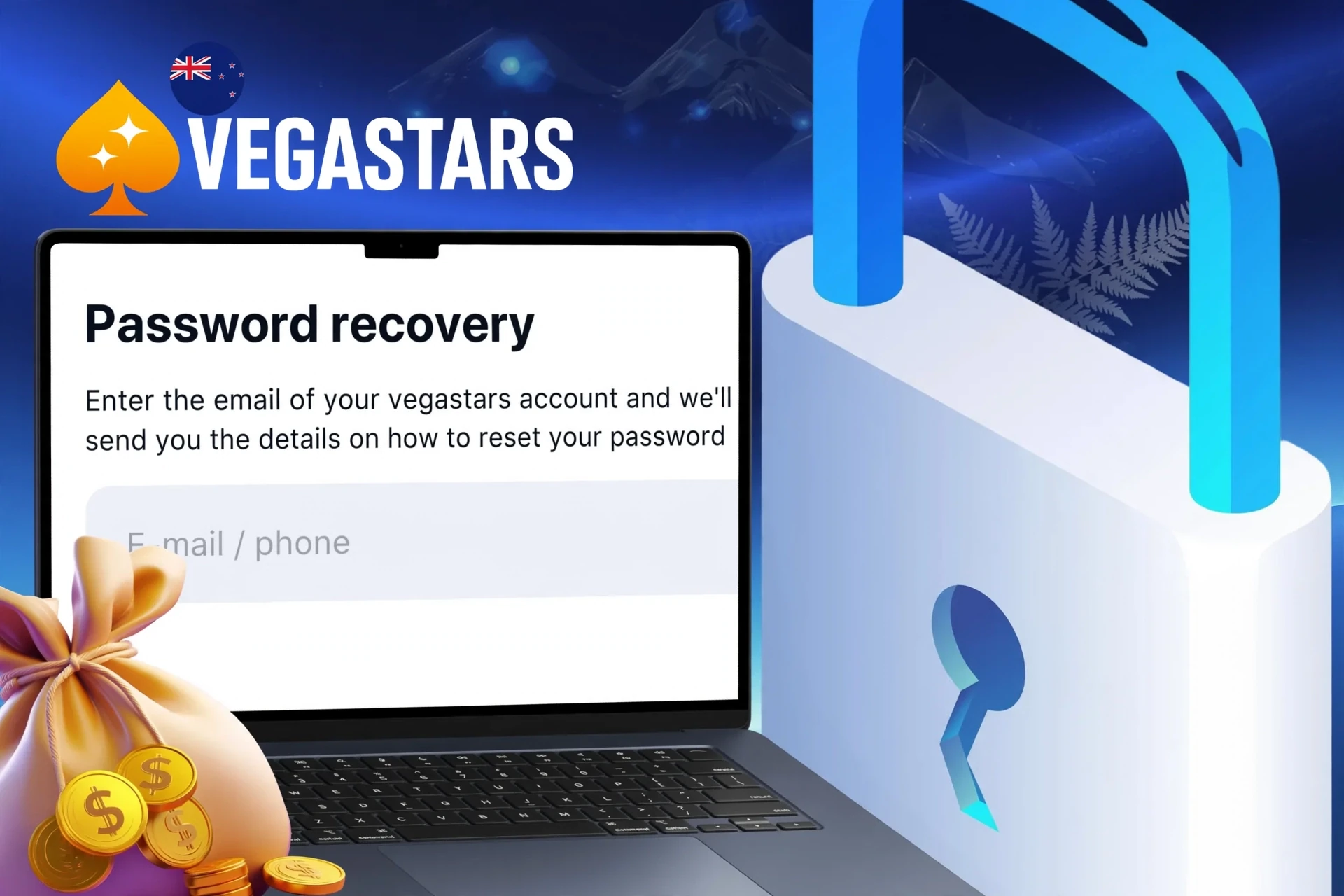 Algorithm for restoring access to VegaStars account in case of password loss